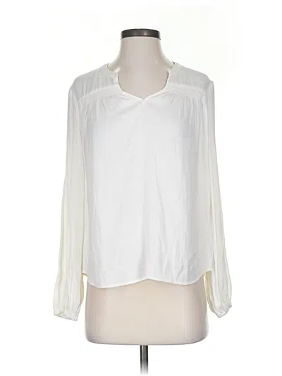 Pre-owned Banana Republic Long Sleeve Blouse In White