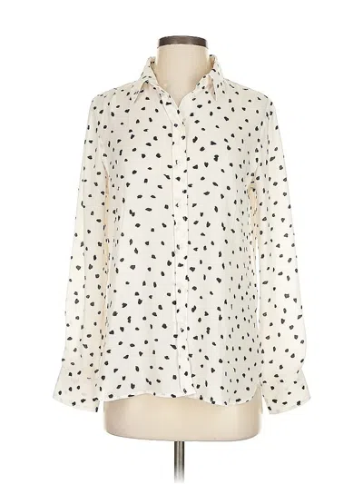 Pre-owned Banana Republic Long Sleeve Blouse In White