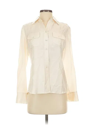 Pre-owned Banana Republic Long Sleeve Blouse In White