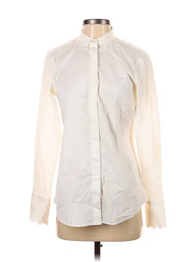 Pre-owned Banana Republic Long Sleeve Blouse In White