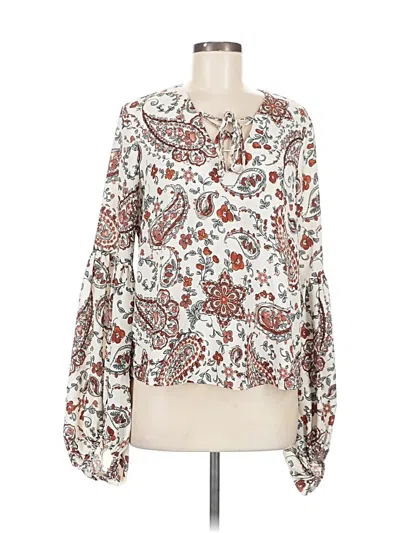 Pre-owned Banana Republic Long Sleeve Blouse In White