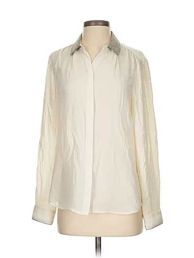 Pre-owned Banana Republic Long Sleeve Blouse In White