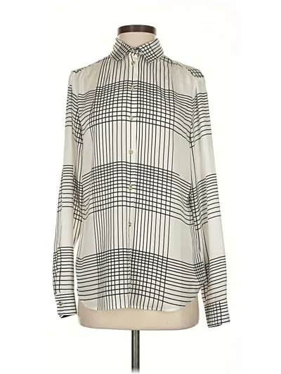 Pre-owned Banana Republic Long Sleeve Blouse In White