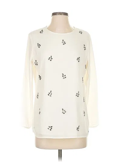 Pre-owned Banana Republic Long Sleeve Blouse In White