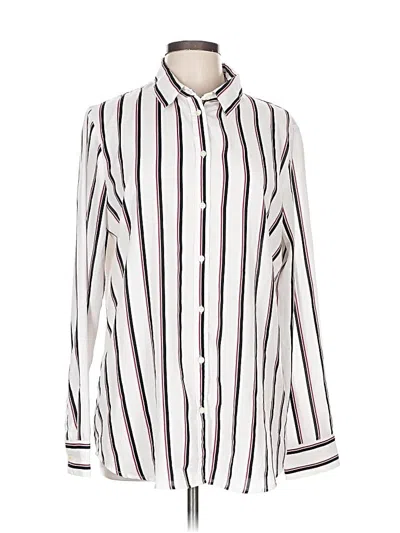 Pre-owned Banana Republic Long Sleeve Blouse In White