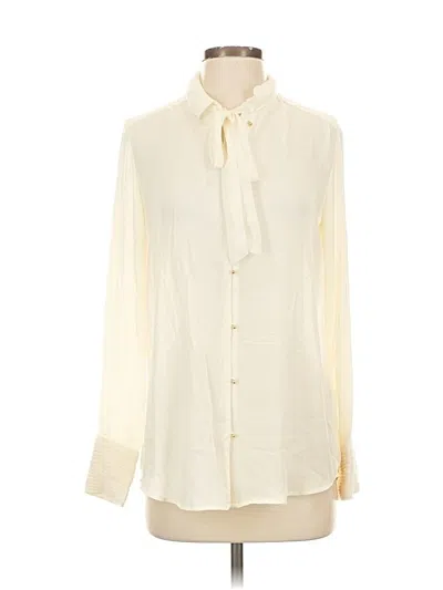 Pre-owned Banana Republic Long Sleeve Blouse In White