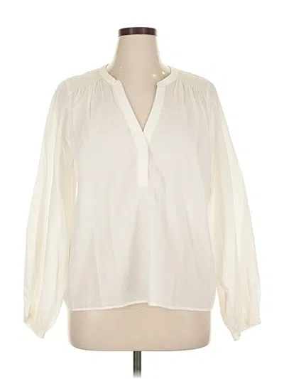 Pre-owned Banana Republic Long Sleeve Blouse In White