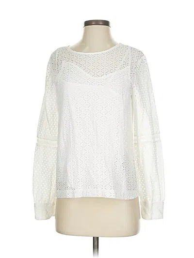 Pre-owned Banana Republic Long Sleeve Blouse In White