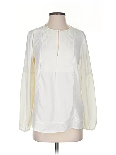 Pre-owned Banana Republic Long Sleeve Blouse In White