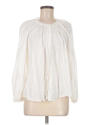 Pre-owned Banana Republic Long Sleeve Blouse In White