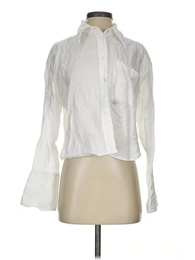 Pre-owned Banana Republic Long Sleeve Blouse In White