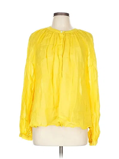 Pre-owned Banana Republic Long Sleeve Blouse In Yellow