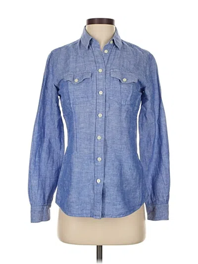 Pre-owned Banana Republic Long Sleeve Button Down Shirt In Blue