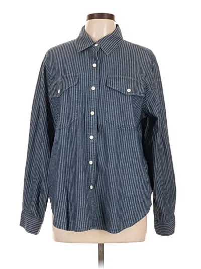 Banana Republic Long Sleeve Button Down Shirt In Blue