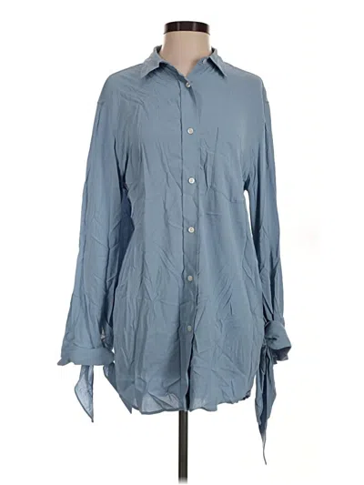 Banana Republic Long Sleeve Button Down Shirt In Blue
