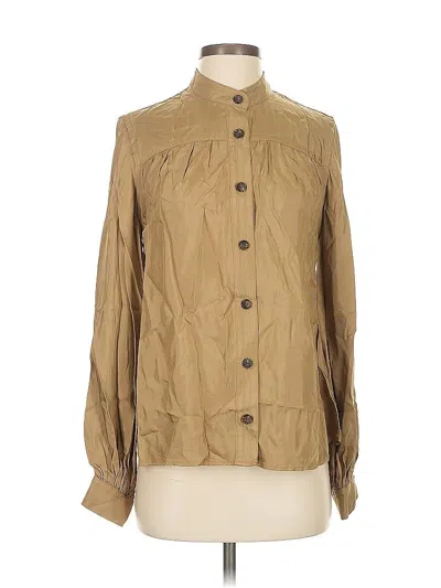 Banana Republic Long Sleeve Button Down Shirt In Brown