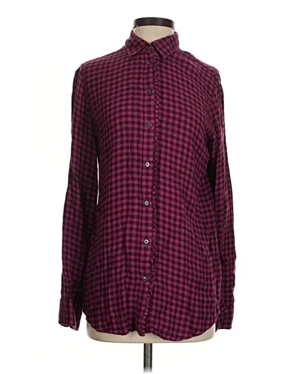 Pre-owned Banana Republic Long Sleeve Button Down Shirt In Burgundy