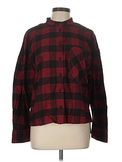 Banana Republic Long Sleeve Button Down Shirt In Red