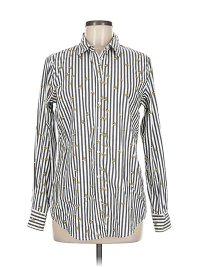 Pre-owned Banana Republic Long Sleeve Button Down Shirt In Silver