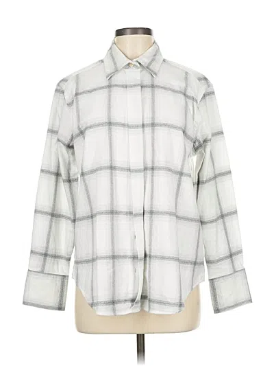 Pre-owned Banana Republic Long Sleeve Button Down Shirt In Silver