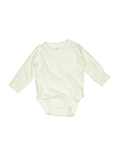 Pre-owned Banana Republic Babies' Long Sleeve Onesie In White