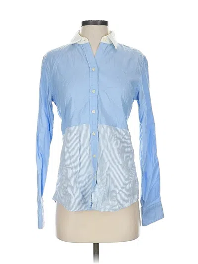 Pre-owned Banana Republic Long Sleeve Polo Shirt In Blue