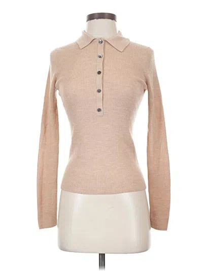 Pre-owned Banana Republic Long Sleeve Polo Shirt In Tan