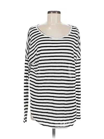 Banana Republic Long Sleeve Top Silver Scoop Neck Tops In Multi