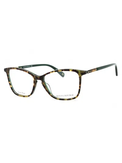 Banana Republic Modern Rectangular Eyeglasses For Women - Br 220 In Green