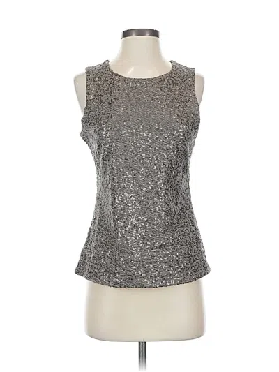 Pre-owned Banana Republic Monogram Sleeveless Top Silver Scoop Neck Tops
