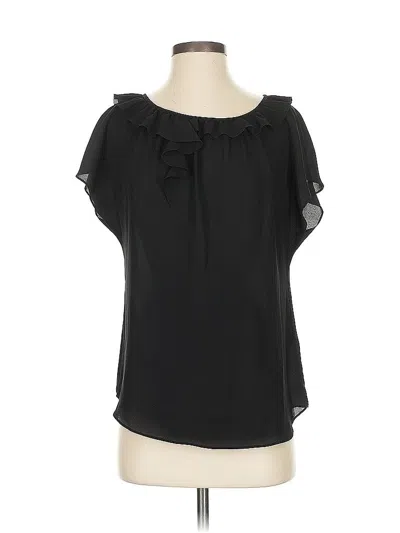Pre-owned Banana Republic Short Sleeve Blouse In Black