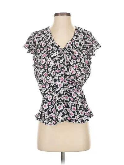 Pre-owned Banana Republic Short Sleeve Blouse In Black