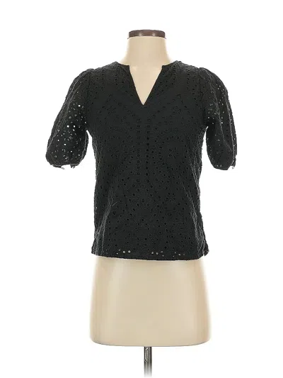 Pre-owned Banana Republic Short Sleeve Blouse In Black