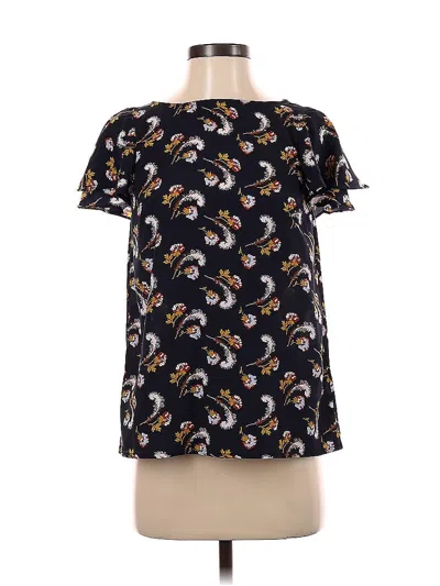 Pre-owned Banana Republic Short Sleeve Blouse In Black