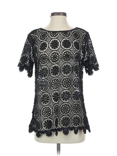 Pre-owned Banana Republic Short Sleeve Blouse In Black