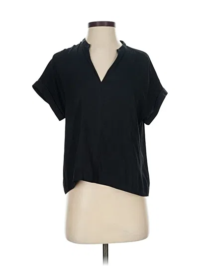 Pre-owned Banana Republic Short Sleeve Blouse In Black