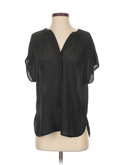 Pre-owned Banana Republic Short Sleeve Blouse In Black