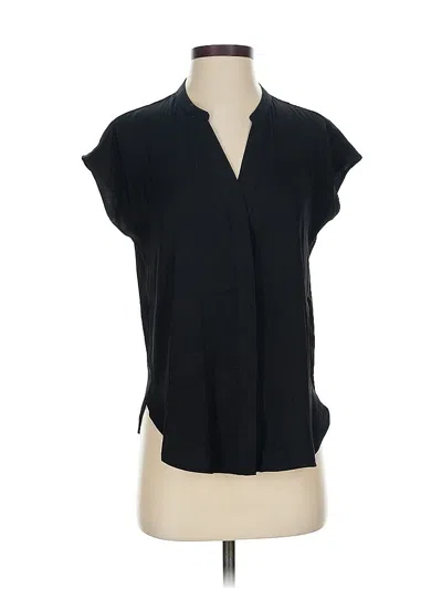 Pre-owned Banana Republic Short Sleeve Blouse In Black
