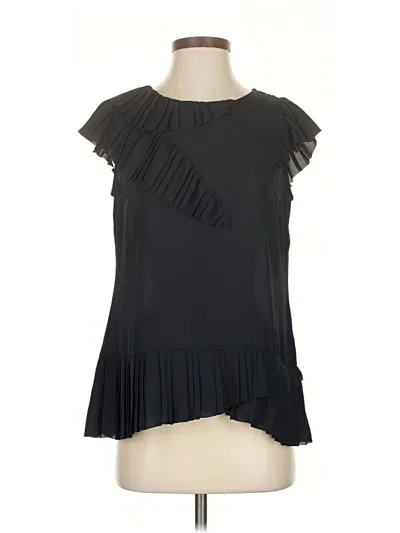 Pre-owned Banana Republic Short Sleeve Blouse In Black