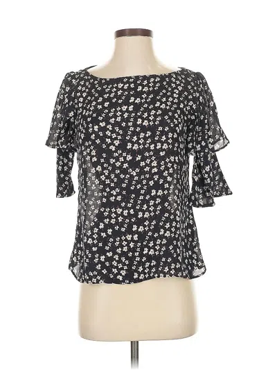 Pre-owned Banana Republic Short Sleeve Blouse In Black