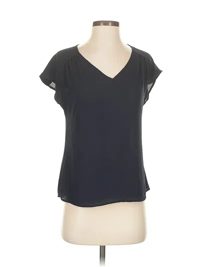 Pre-owned Banana Republic Short Sleeve Blouse In Black