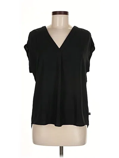Pre-owned Banana Republic Short Sleeve Blouse In Black