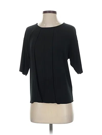 Pre-owned Banana Republic Short Sleeve Blouse In Black