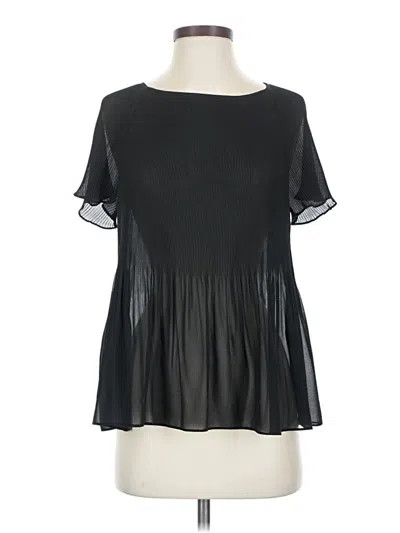 Pre-owned Banana Republic Short Sleeve Blouse In Black
