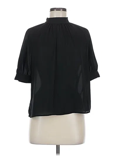 Pre-owned Banana Republic Short Sleeve Blouse In Black