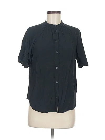 Pre-owned Banana Republic Short Sleeve Blouse In Black