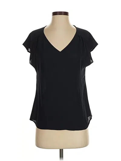 Pre-owned Banana Republic Short Sleeve Blouse In Black