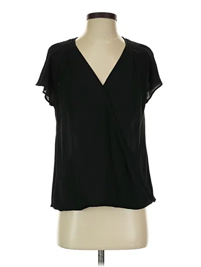 Pre-owned Banana Republic Short Sleeve Blouse In Black
