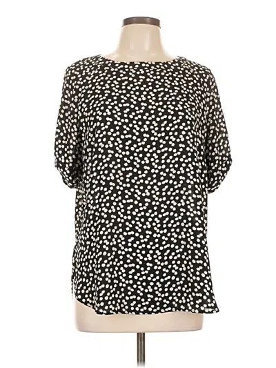 Pre-owned Banana Republic Short Sleeve Blouse In Black