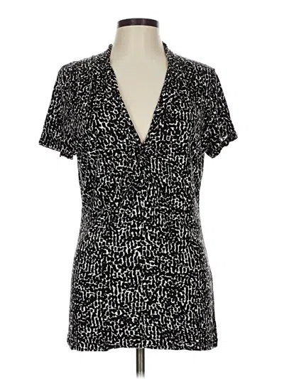 Pre-owned Banana Republic Short Sleeve Blouse In Black
